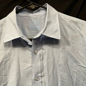 KIWI SAINT TROPEZ Men's Long Sleeve Blue 100% cotton Shirt, L